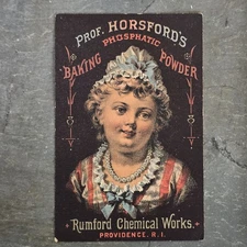 Rumford Chemical Works Prof. Horsford's Baking Powder Victorian Trade Card Woman