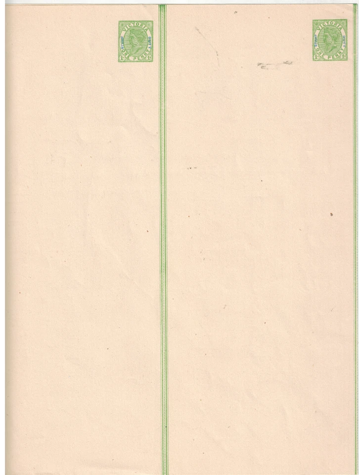 Australia Victoria 1885 Postal Stationery 1/2d Rose & 1d Green Sheets VERY RARE - Image 3 of 4