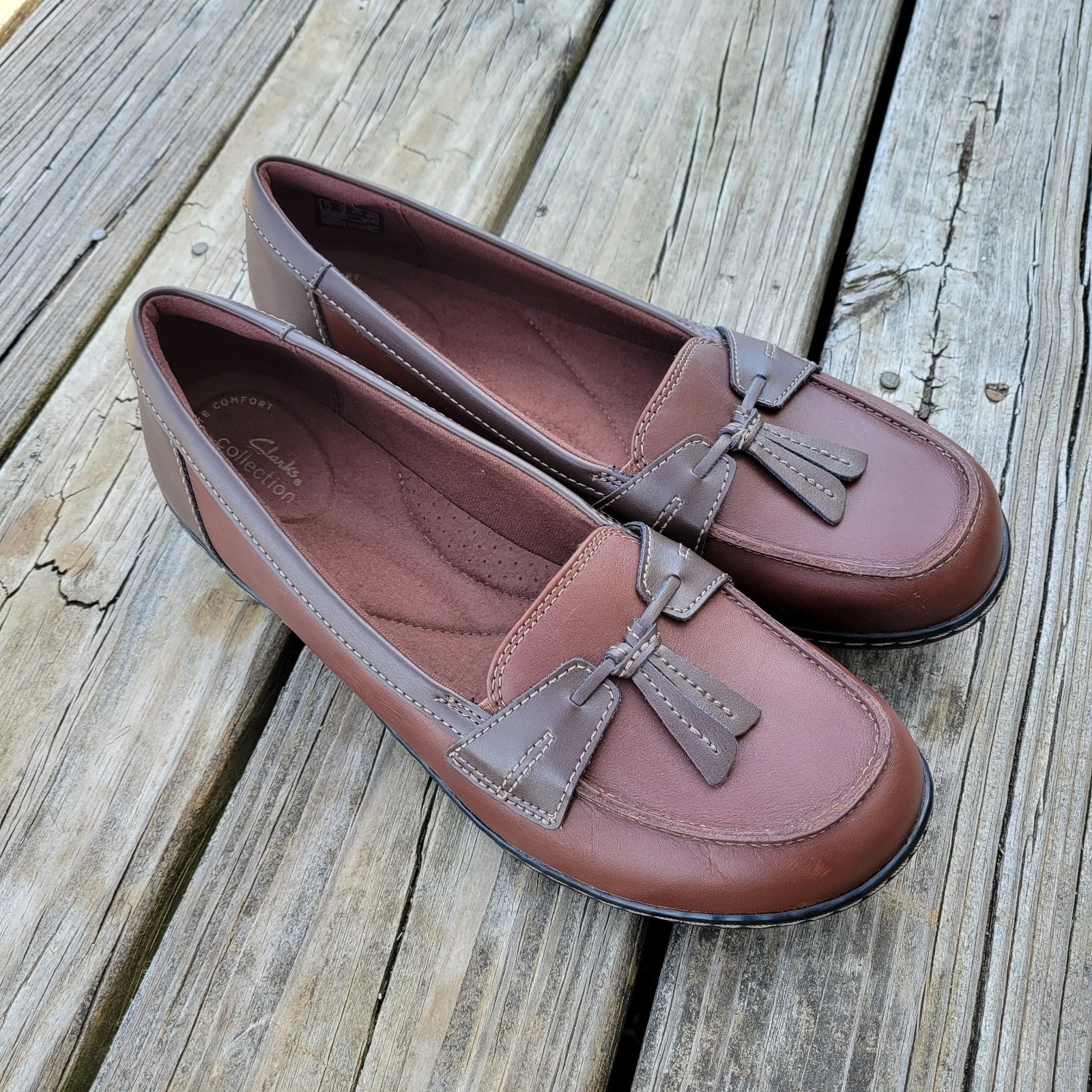 Mocassini Clarks Collection Ashland Bubble slip on donna 10 pelle marrone ufficio