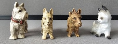 Set of 4 Scottie Terrier Dog Figurines 2-3 '' Tall various makers great condition