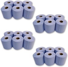 24x Blue Rolls Centre Feed Rolls 2 Ply Embossed Dispenser Kitchen Tissue Paper