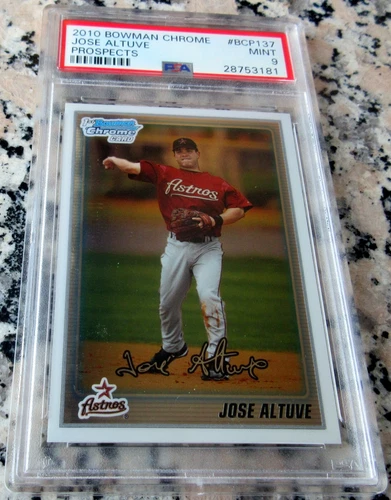 JOSE ALTUVE 2010 Bowman Chrome 1st TRUE Rookie Card RC PSA 9 MINT Astros🔥🔥🔥$$