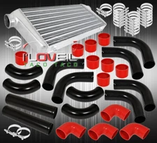 12 Piece Piping Kit + Turbo Fmic Front Mount Intercooler + Silicone Couplers Kit