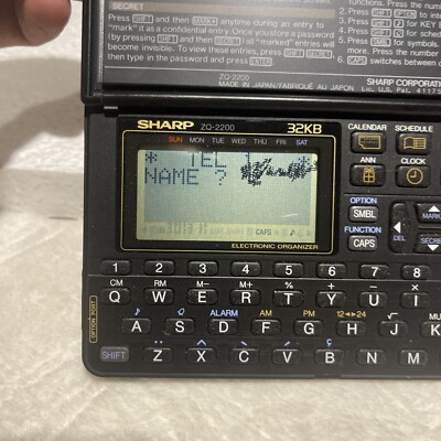 Vintage Sharp ZQ-2200 32KB Electronic Organizer 1991 Tested and