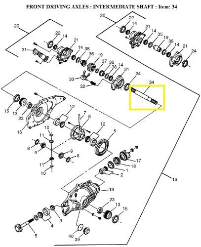 For Bravada Trailblazer Envoy AWD 4WD Front Axle Intermediate Shaft 40016604 B8 - Picture 5 of 5