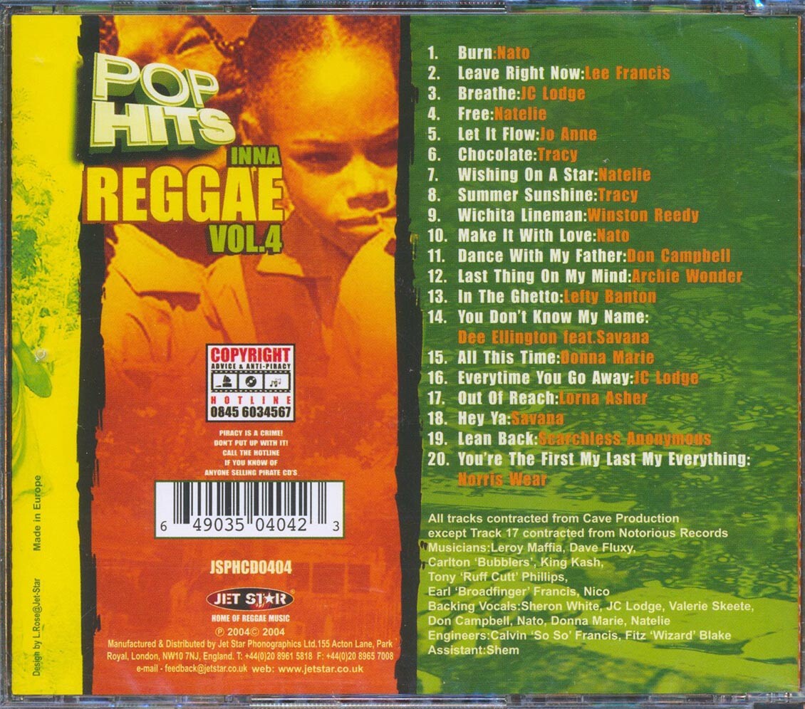レゲエ POP HITS INNA REGGAE vol.3 .4 CD Various - Pop Hits Inna Reggae Volume 4 | eBay
