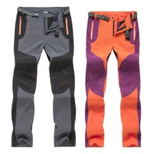 Lady Hiking Sports Pants Fleece Lined Waterproof Trousers Outdoor Soft Thermal