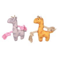 Flamingo Hundespielzeug FüR Welpen Britty Hirsch Mit Seil Und Squeaker 4,8 Cm