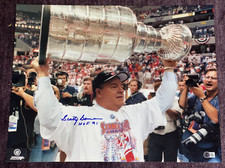 SCOTTY BOWMAN Signed STANLEY CUP 16x20 PHOTO Beckett Auth. (BAS) w/ HOF Insc