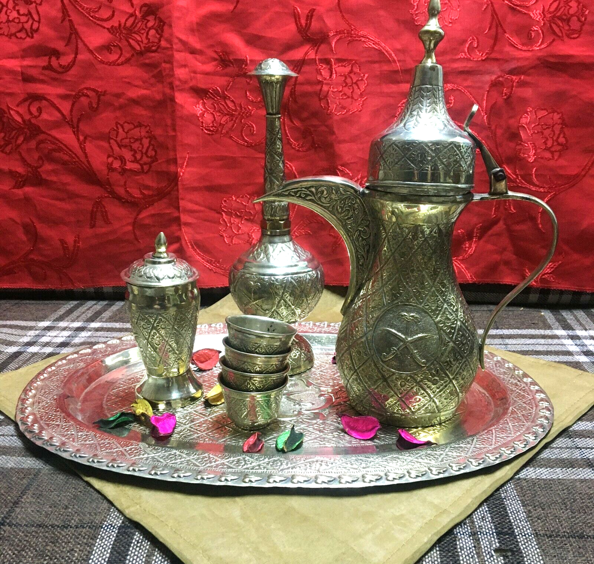 アンティーク イスラム錫 鍍金銅ボウル 鉢 アンティーク イスラム錫