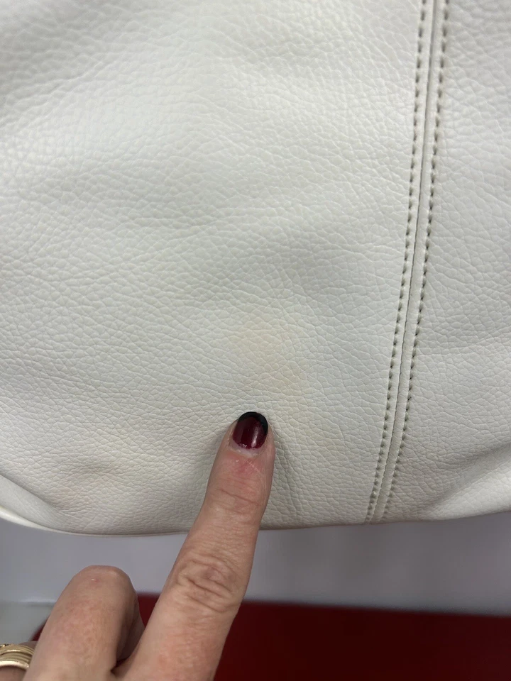 Bolso de mano vintage de cuero crema Croft y carretilla con doble correa con extras Foto 2 de 4