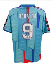 Ronaldo Nazario Signed 1996-97 Barcelona Jersey w/ Beckett COA size L 