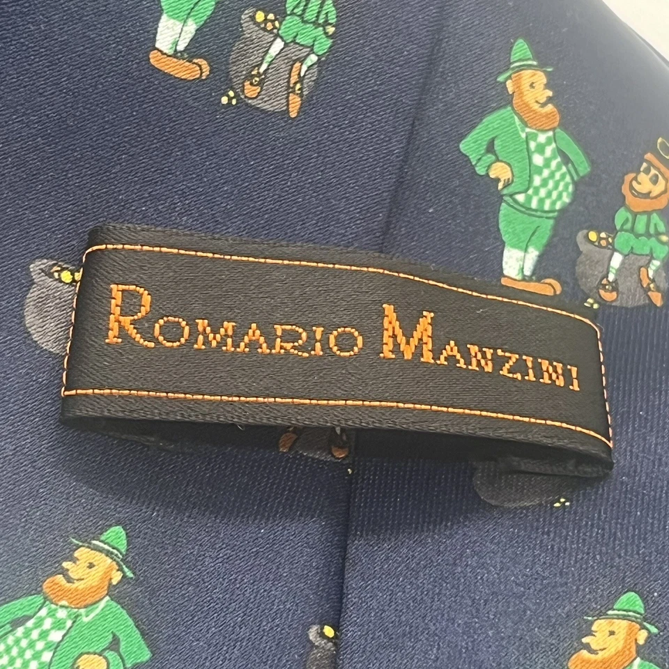 CORBATA HOMBRE DÍA DE SAN PATRICIO DUENDES - Marca Romario Manzini Usada en Excelente Condición Foto 3 de 4
