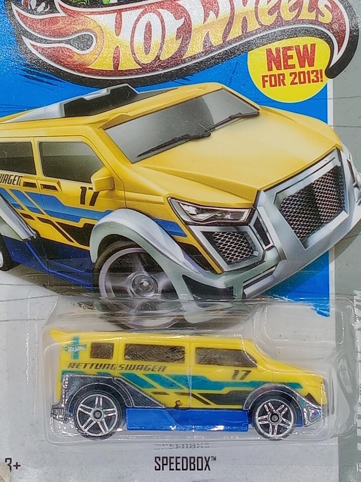 Hot Wheels 2013 New Casting HW Rescue #15 Speedbox Yellow w/ PR5s Int'l Board