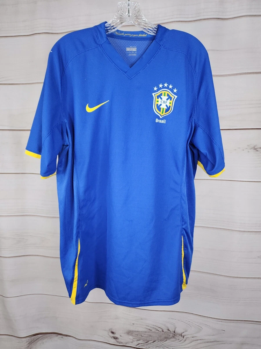 Vintage Nike Brasil National Team Soccer Futbol Blue Jersey Men s