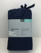 Pillowcase Set King Size Cotton Blend Made By Design Blue Amethyst 20" x 40"