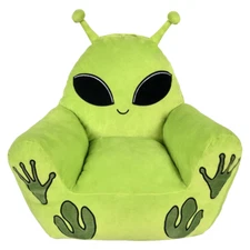 RI 20" Green Alien Soft, Stuffed Plush Kids Chair