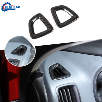 2xSide Air Vent Outlet Cover Trim Frame For Chevrolet Colorado 15+ Carbon Fiber