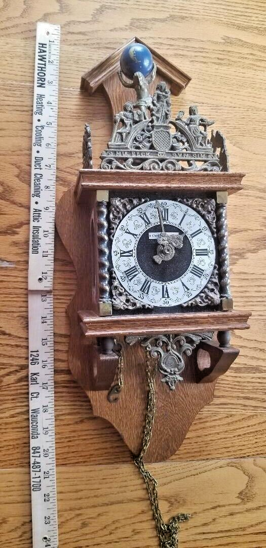 Dutch Clock Zaandam Zaanse Atlas Wall Clock Restore or Parts Local