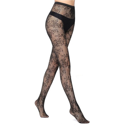 New Womens Black Floral Fishnet Tights 