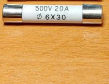 1 Fuse - 20A Ceramic Slow-Blow Fuse 500v - 6mm x 30mm