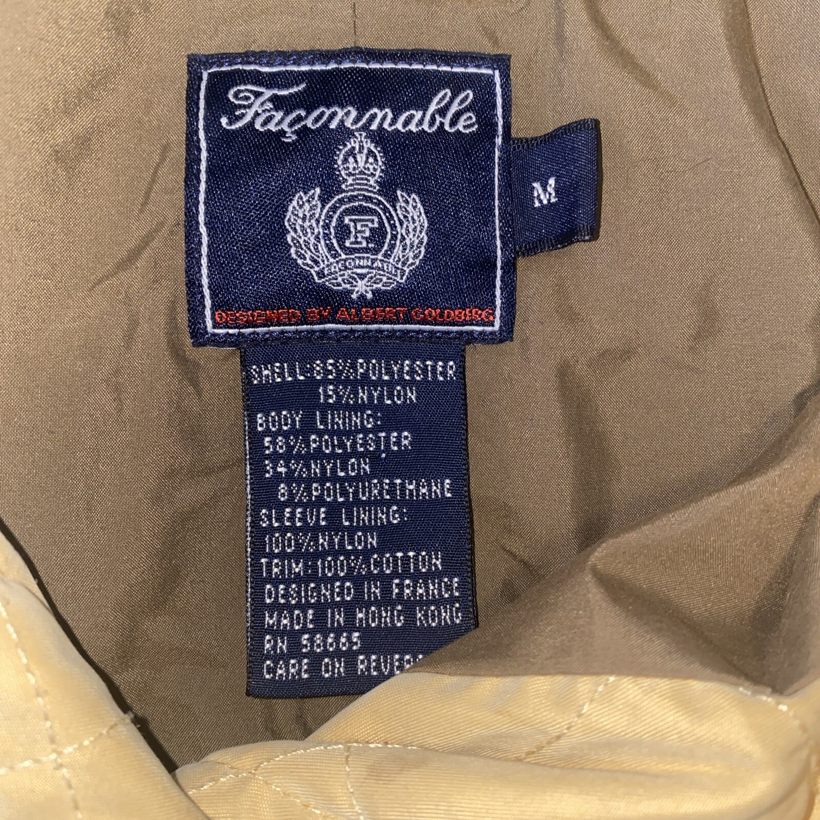 Facconable Qulted Jacket Medium Yellow Snap Butto… - image 6