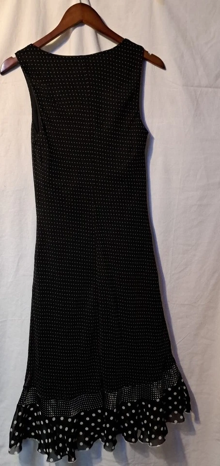 Vestido negro sangría vintage talla 6 36 busto 45 largo sin mangas con chaqueta transparente Foto 3 de 4