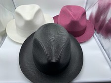 NEW Dobbs Fifth Ave New York Rosebud Mens Straw FEDORA Hat MADE IN USA 21/8"