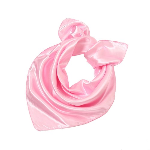 60*60cm Womens Candy Colors Solid Silk Satin Kerchief Small Square Neck Scarves - Bild 21 von 45