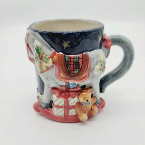 Susan Winget 3D Rocking Horse Christmas Coffee Cup Mug Certified International