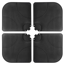 Umbrella Base Stand 4-Piece Patio Cantilever Offset Weighted Yard Plate Square