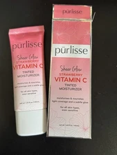 NIB Purlisse Sheer Glow Strawberry Vitamin C Tinted Moisturizer - Fair