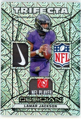 2024 Panini Obsidian Lamar Jackson Trifecta Patch Mojo 1/1 Ravens