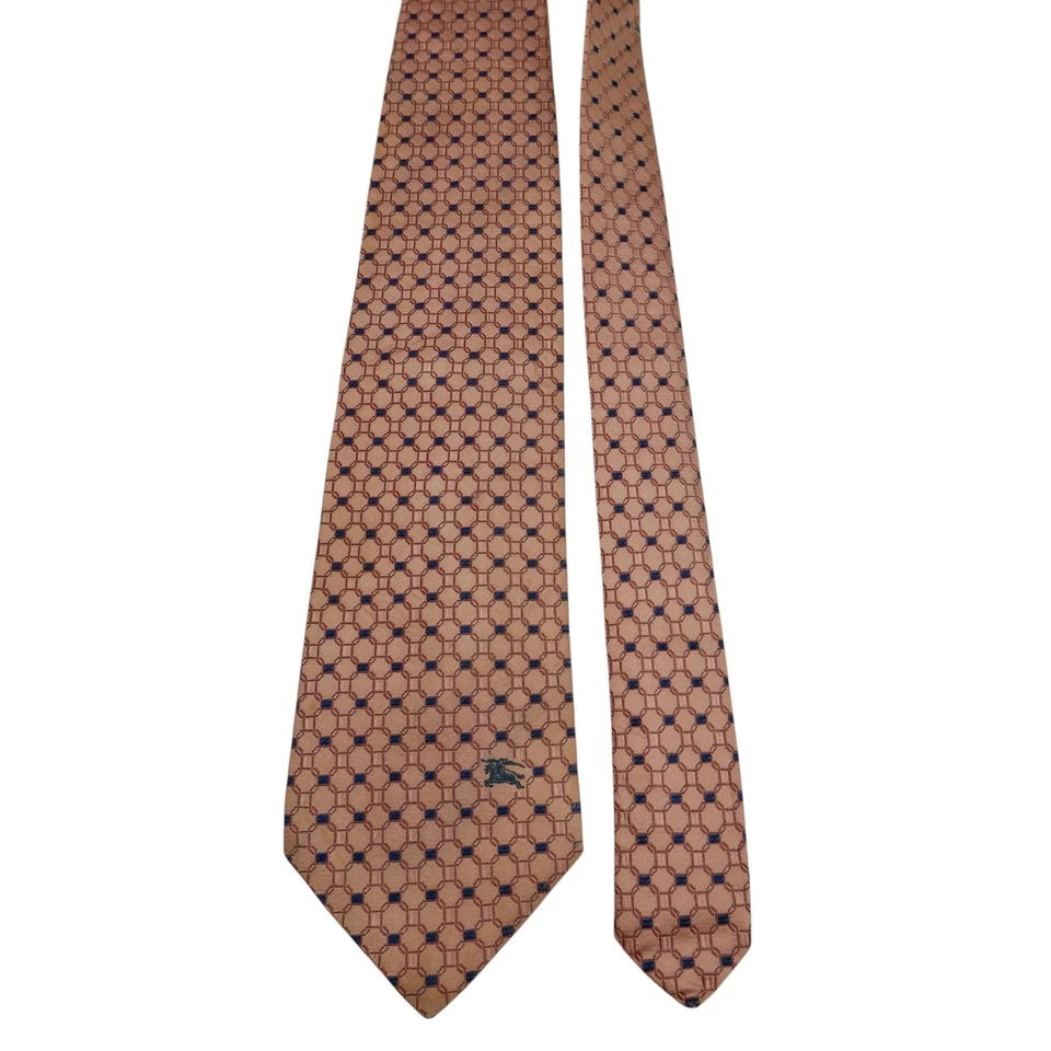 Burberry Tie Silk Pink Geometric Italy (US Import Tax Included) - Image 3 of 4