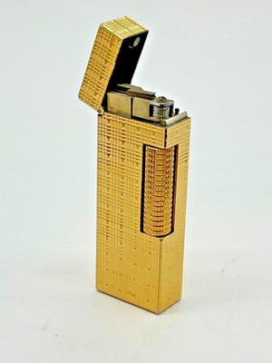 RARE Dunhill Rollagas Gold Pattern Lighter Swiss Made As-Is No Flint