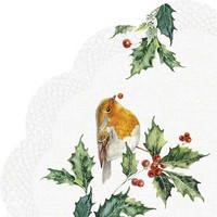 Ihr Lexi And Robin Servietten-Rondo Papier-Serviette Vogel 34 Cm Rund Creme