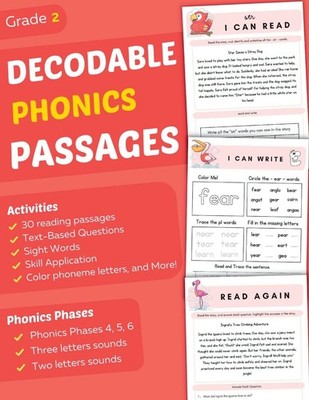 Decodable Phonics Passages Grade 2: Strengthen Reading and Comprehension Ski...