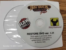 BIG BUCK HUNTER PRO RAW THRILLS RECOVERY DISK DVD V1.25 for an ARCADE  Game