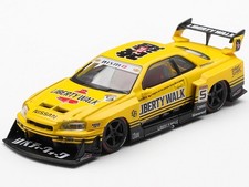 NISSAN LB-ER34 SUPER SILHOUETTE SKYLINE RHD YELLOW 1/64 CAR BY MINI GT MGT01182