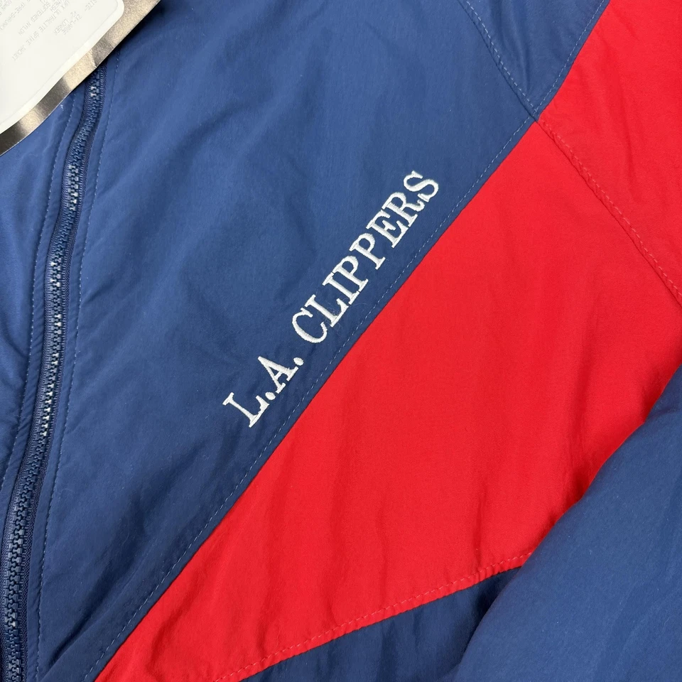 Vintage Los Angeles Clippers Jacket Mens 2XL Blue Red NBA Made In USA NWT - Image 3 of 4