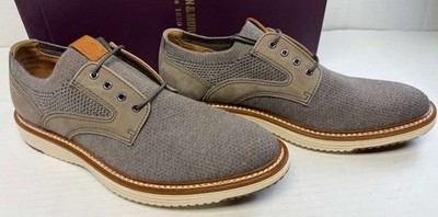 Johnston & Murphy Upton Knit Plain Toe Lace Up Dress Casual Shoe, Gray Knit, 10.