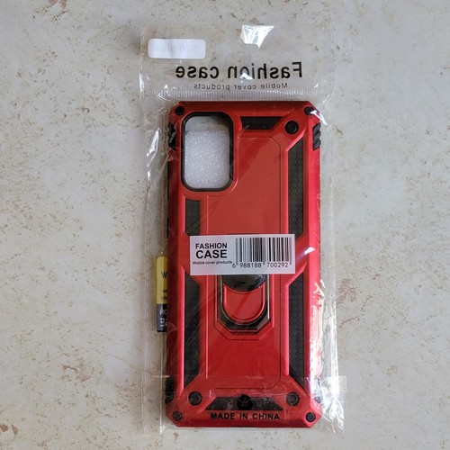 Samsung Galaxy S20+ Plus Phone Case Red Black Ring Holder Kickstand Shockproof - Afbeelding 5 van 6