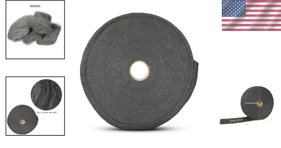 Rollo de lana de acero 2 kg grado extra fino para limpieza reparación llenado huecos agujeros Foto 2 de 4