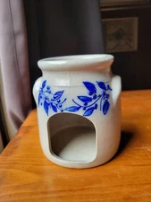 Salmon Falls NH Pottery BLUEBERRY VINE Wax Tart Oil Warmer Salt Glaze Stoneware