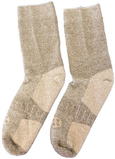 Nolunt Unisex Size XL Bamboo Diabetic Crew Compression Socks Heather Brown/Tan