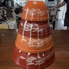Pyrex Autumn Harvest Wheat Rust/Orange Mixing Bowl Set