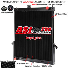 For Nissan Patrol GU Y61 3 4 5 4.2 TD42 Turbo Diesel MT 3 Rows Aluminum Radiator