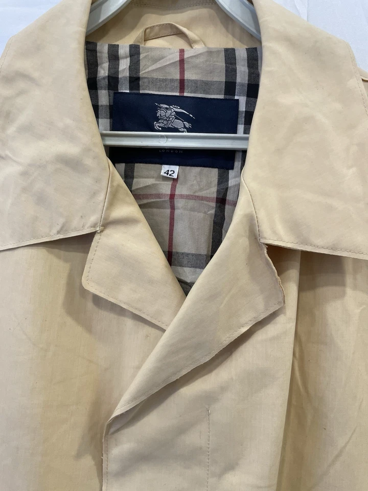 Gabardina para hombre AS# Burberry London beige a cuadros Nova forrada talla 42 XL clásica Foto 4 de 4