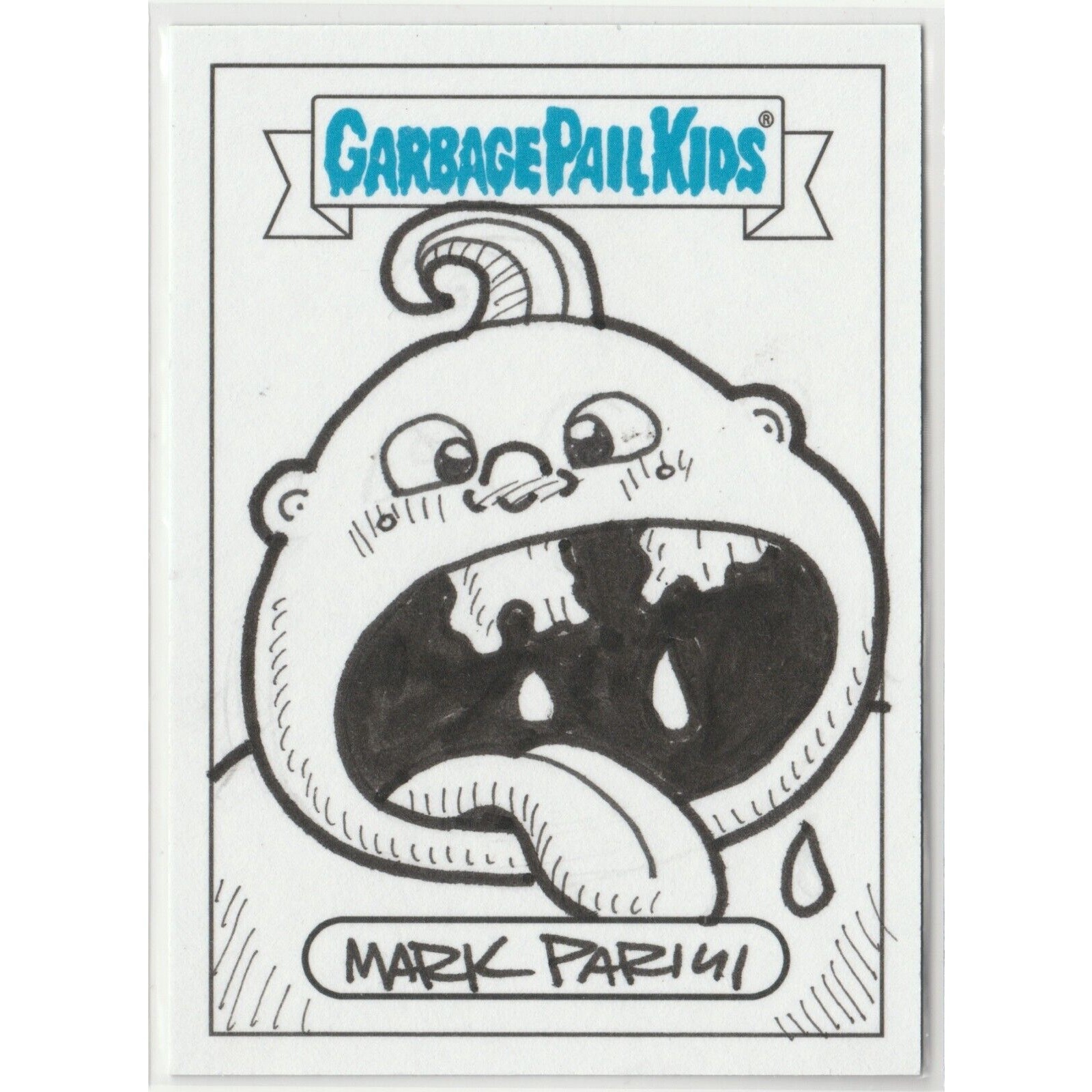 SP 1/1 Sketch Auto Mark Parini Garbage Pail Kids GPK 2023 Intergoolactic Mayhem Card  
