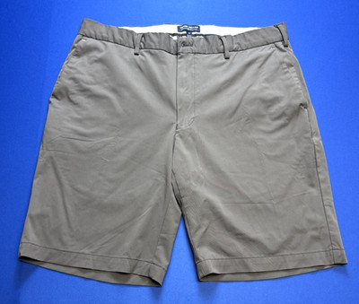 Peter Millar Shorts Mens 34 Gray Crown Performance Golf Chino Flat Front Comfort